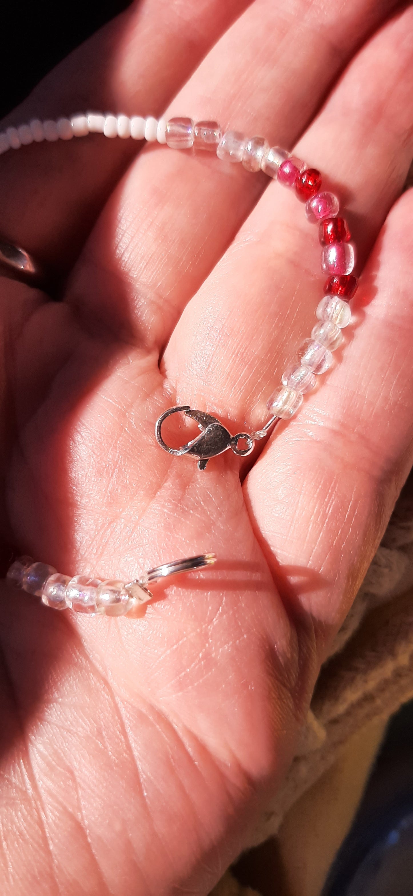Cranberry and Snow Bracelet