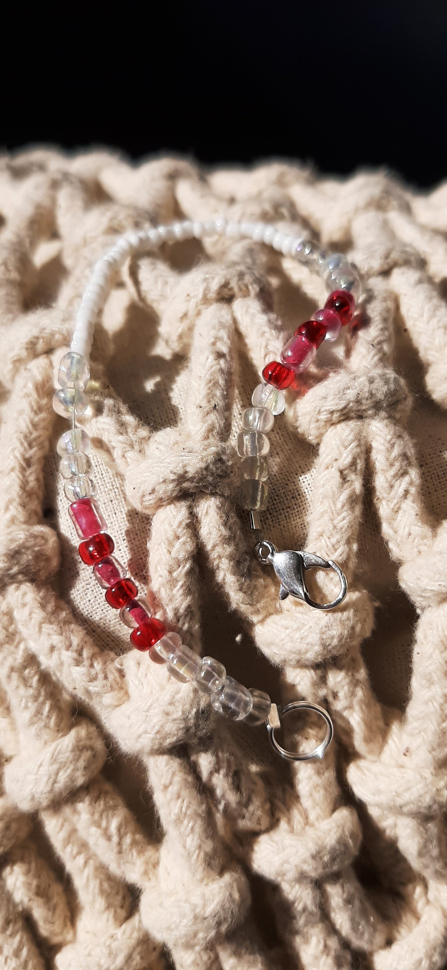 Cranberry and Snow Bracelet