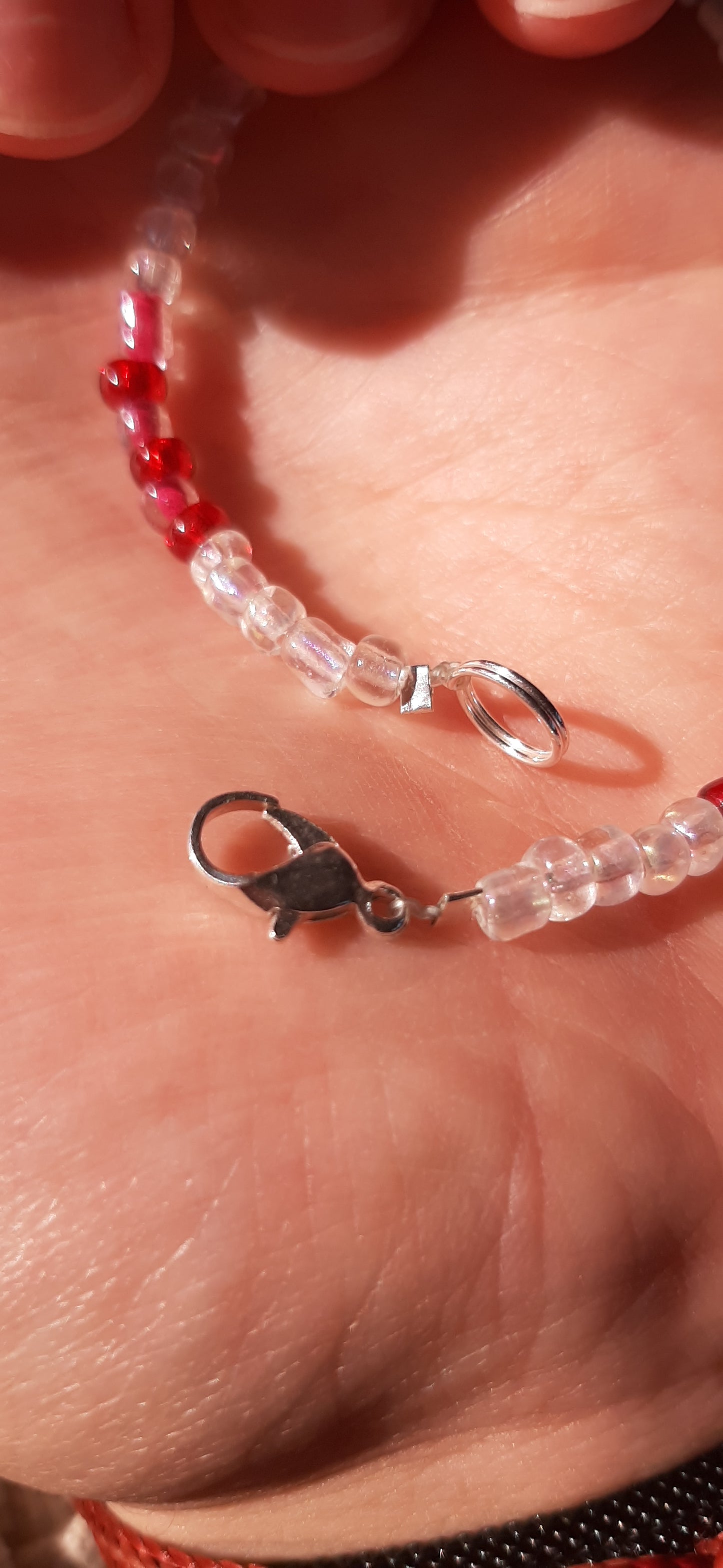 Cranberry and Snow Bracelet