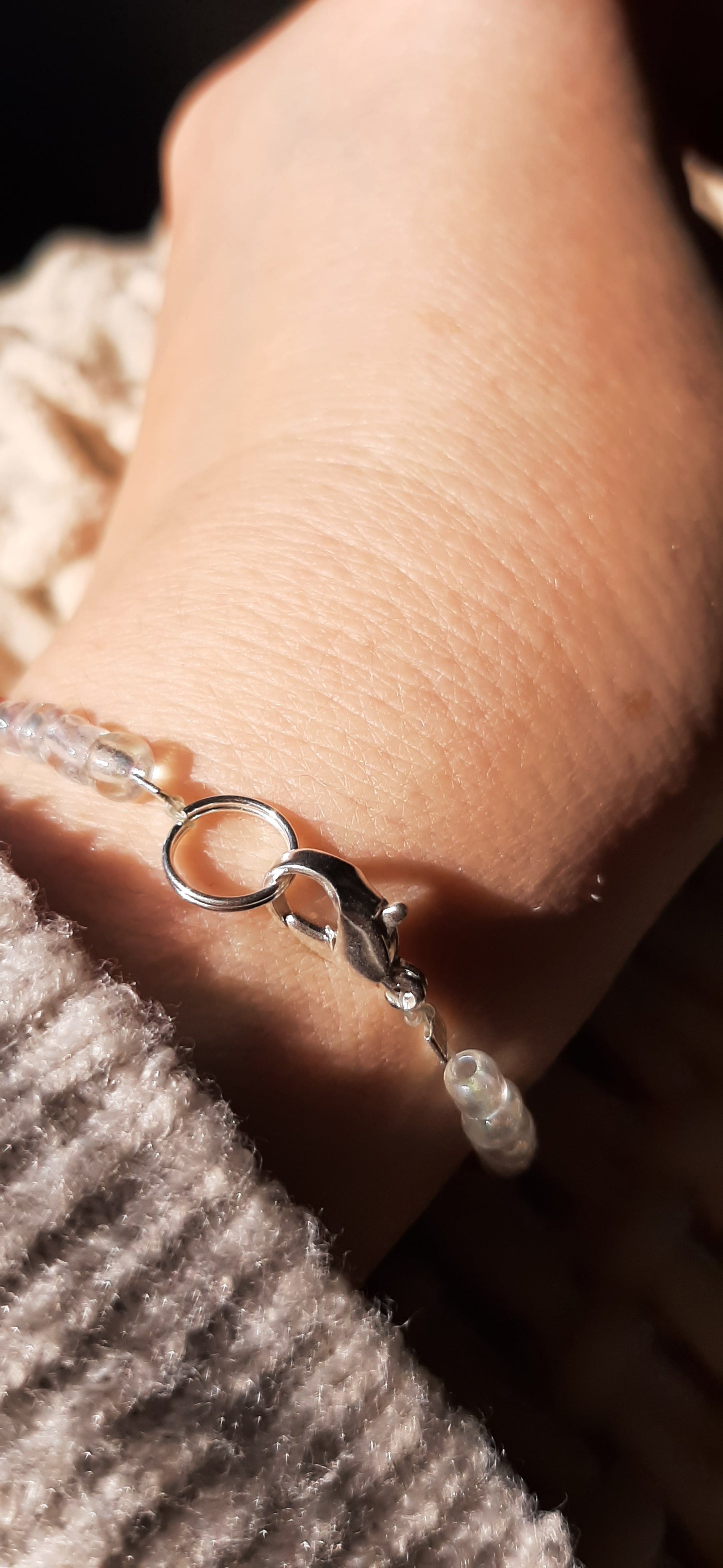 Cranberry and Snow Bracelet