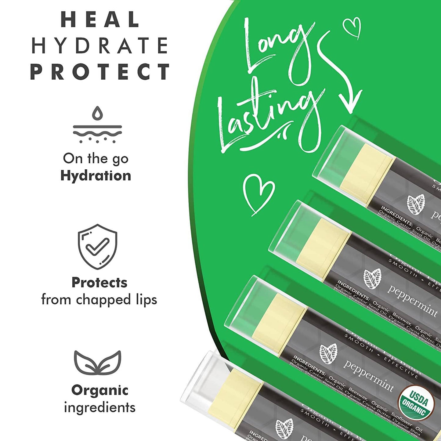 Organic Lip Balm (Peppermint) (Single)