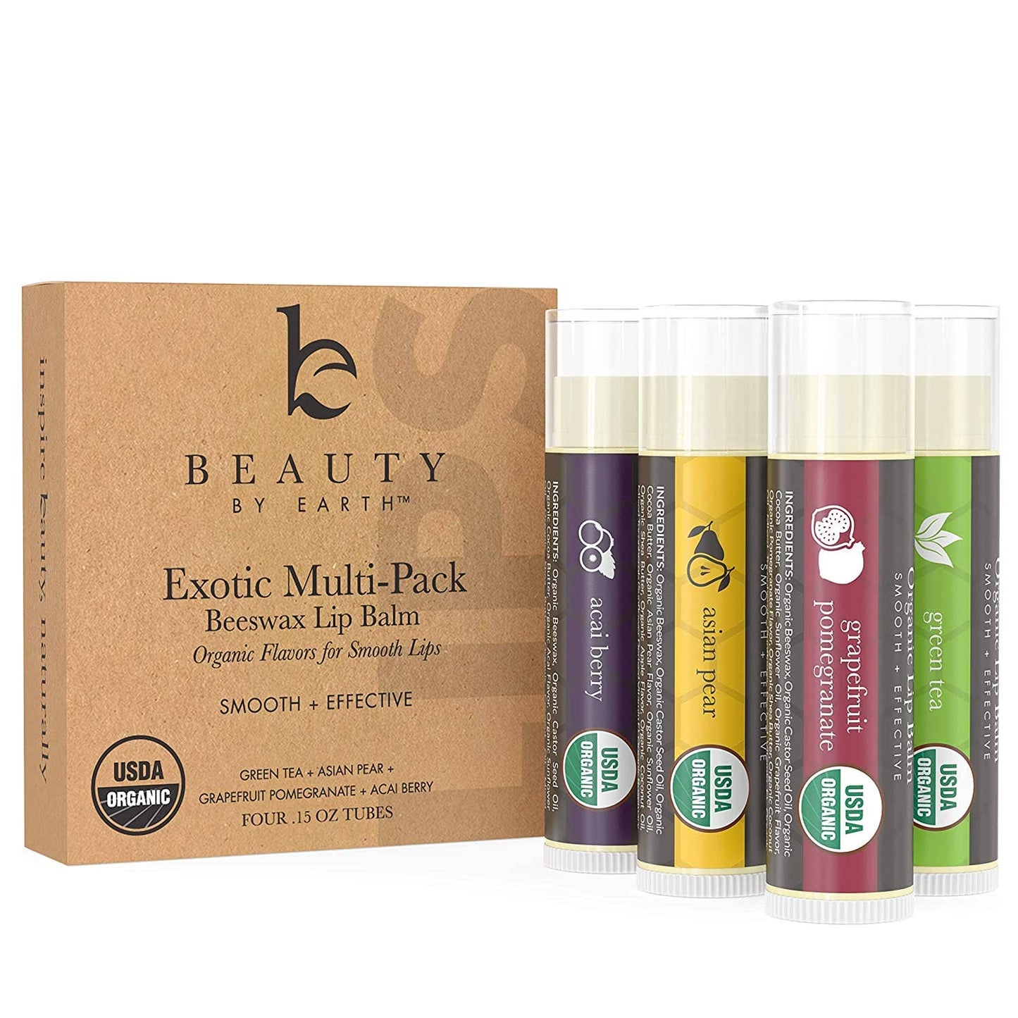 Organic Lip Balm (Multi Flavor)(Pack of 4)