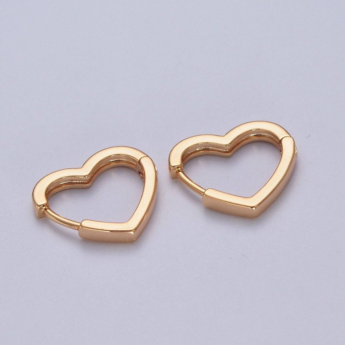 24K Gold Filled Heart Huggie Hoop Earrings