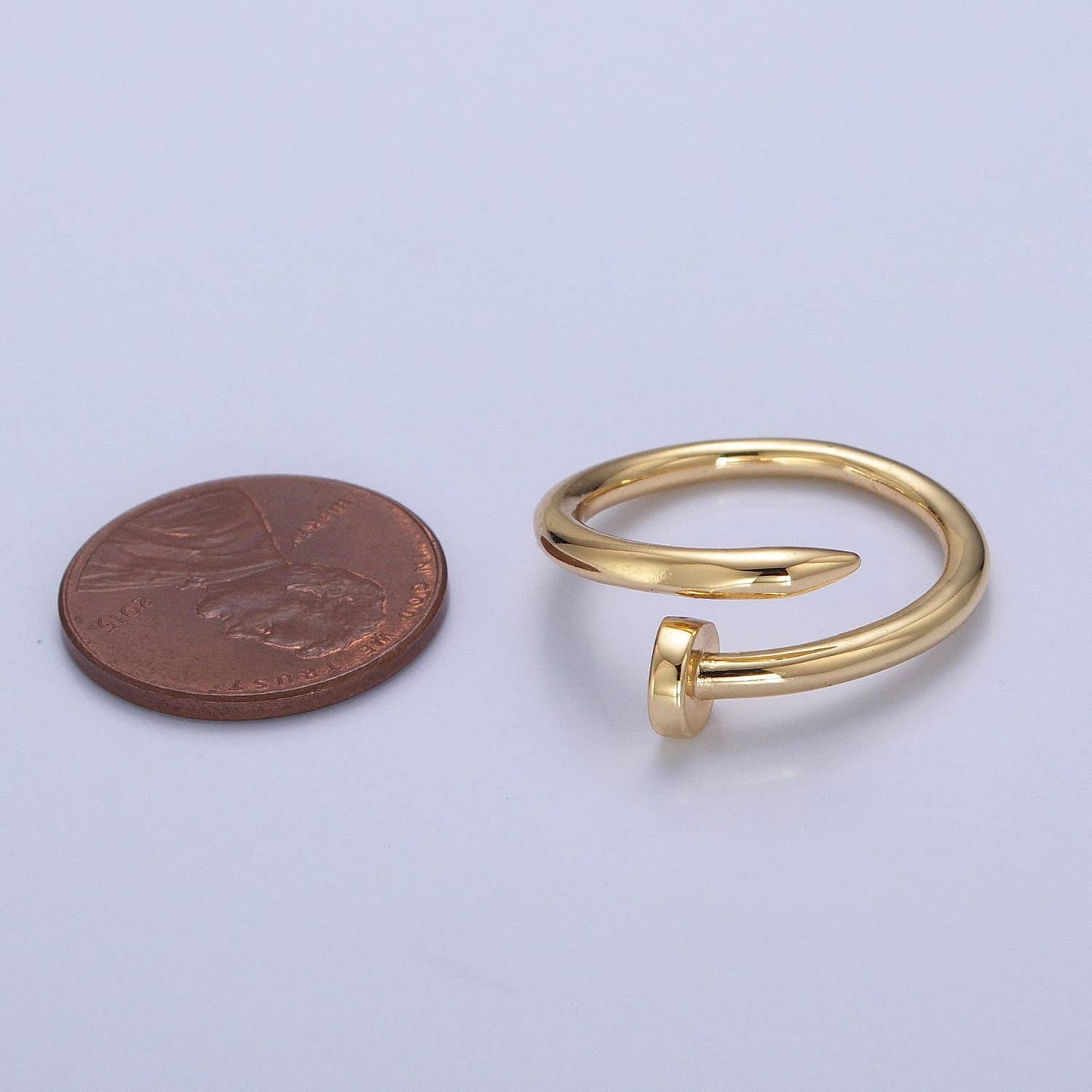 24k Gold Plated Minimal Nail Ring