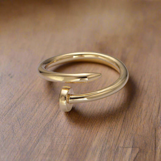 24k Gold Plated Minimal Nail Ring