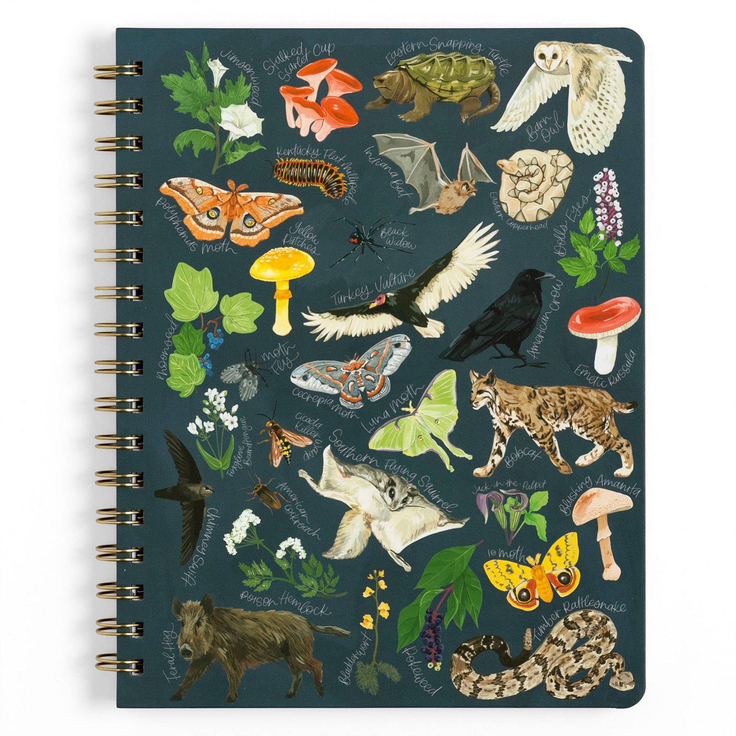 Midnight Flora and Fauna Spiral Notebook